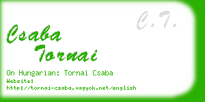 csaba tornai business card